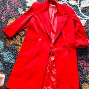 Vintage 1990s - 1980s Double-breasted Scarlet Fairbrooke Coat Size 14